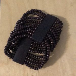 Brown wooden beaded bracelet